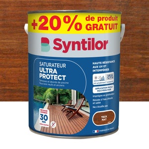 Saturateur Ultra protect SYNTILOR, teck, mat 5L+20% gratuit