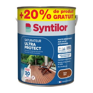 Saturateur Ultra protect SYNTILOR, teck, mat 5L+20% gratuit