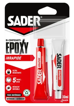 Colle de reparation epoxy bi-composant sader rapide 2 tubes 30ml