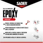Colle de reparation epoxy bi-composant sader rapide 2 tubes 30ml