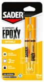 Colle de reparation epoxy bi-composant sader invisible seringue 25ml