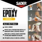 Colle de reparation epoxy bi-composant sader invisible seringue 25ml