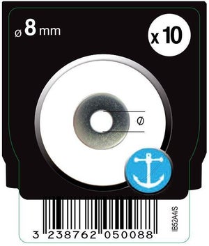 Rondelle large en inox A4 8 S 10