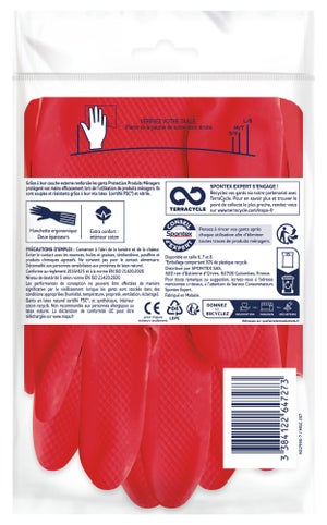 Gants De Protection Produits Ménagers Spontex Expert, Taille L