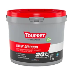 Enduit De Rebouchage Toupret Rapid Rebouch 4 Kg En Pâte, Pour Mur / Plafond Inté