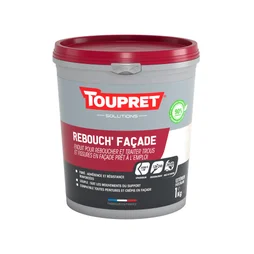 Enduit De Rebouchage Toupret Rebouch Facade 1 Kg En Pâte, Pour Façade Extérieur