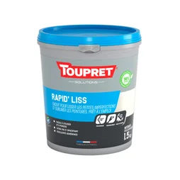 Enduit De Lissage Toupret Rapid Liss 1.5 Kg En Pâte, Pour Mur / Plafond Intérieu