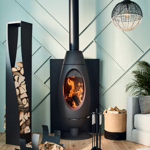 Poêle à bûche Ove, INVICTA, 10 kW noir