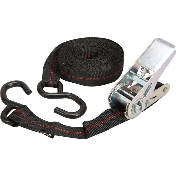 Sangle à cliquet + Crochet largeur 25 mm x longueur 5m noir 125kg 1er prix