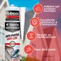 Mastic étanchéite gouttiere anti fuites transparent RUBSON cartouche 280 ml
