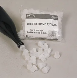Lot de 100 bouchons plastiques pour cidre et vin de table