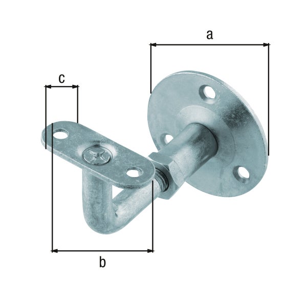 Support Rampe Reglable Diametre 60Mm Zinc