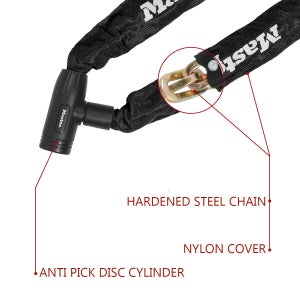 Chaîne antivol vélo, MASTER LOCK, L.0.9 m x diam.8 mm