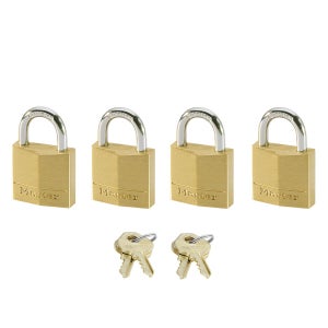 Lot de 4 cadenas à clé MASTER LOCK laiton, l.20 mm