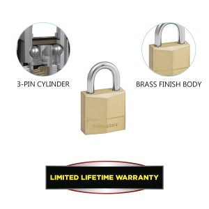 Lot de 4 cadenas à clé MASTER LOCK laiton, l.20 mm