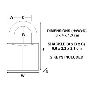 Cadenas à clé en laiton, MASTER LOCK, l.40 mm