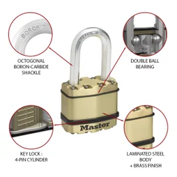 Cadenas à clé acier laminé, MASTER LOCK, l.45 mm