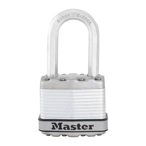 Cadenas à clé en acier laminé, MASTER LOCK, l.64 mm