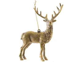 Décoration noël à suspendre renne or antique h.14cm