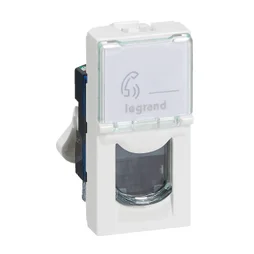 Prise Rj45 Avec Porte-Étiquette Étroit Mosaic, Legrand, Blanc