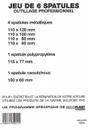 Lot de 6 spatules pour mastic SOLOPLAST