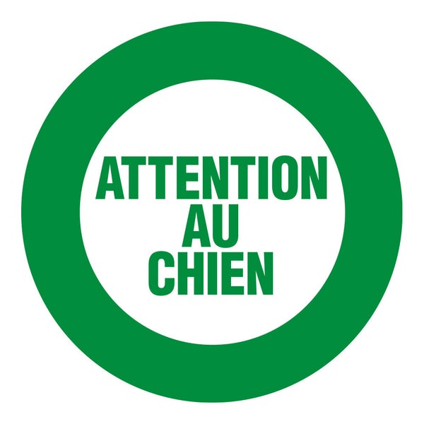 Disque Attention Au Chien En Plastique
