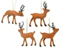 Deco Noel a suspendre plastique renne brun 13x12x2cm 4 variantes