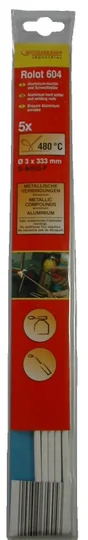 Lot De 5 Brasures Aluminium Enrobé 333 Mm Rolot 604 Rothenberger