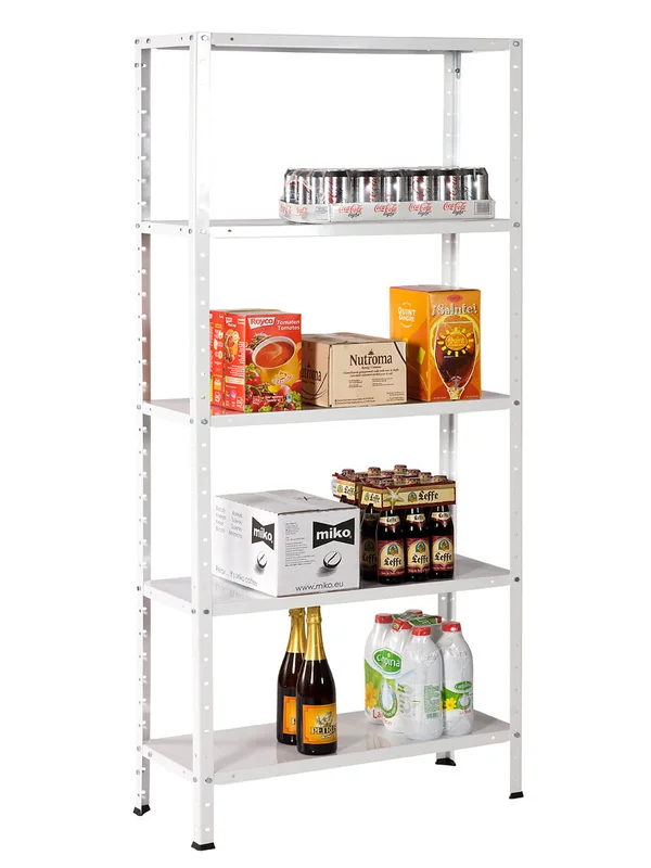 Etagère métal  l73x H170 x P30cm 5 tablettes lilikit blanc
