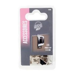 Lot De 6 Pinces Clip 3-6 Mm Pour Sous-Verre Le Crochet Francais L.20 X L.15 Mm
