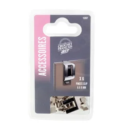 Lot De 6 Pinces Clip 6-9 Mm Pour Sous-Verre Le Crochet Francais L.20 X L.15 Mm