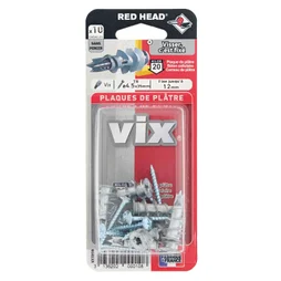 Lot De 10 Chevilles Et Vis À Visser Vix Red Head, Diam.12 X L.30 Mm