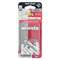 Lot De 10 Chevilles Et Vis À Visser Minivix Red Head, Diam.5 X L.25 Mm