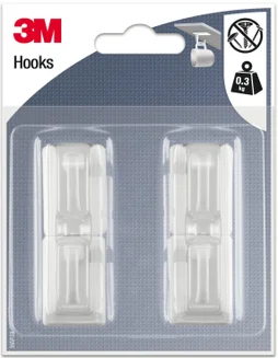 Lot de 4 crochets adhésif 3M, blanc