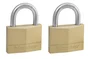 Lot de 2 cadenas à clé en laiton, MASTER LOCK, 6.8 x 5 x 1.4 cm, doré