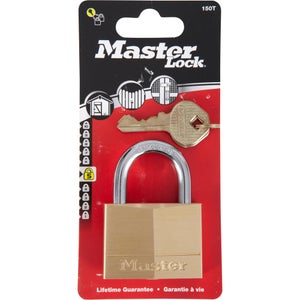 Lot de 2 cadenas à clé en laiton, MASTER LOCK, 6.8 x 5 x 1.4 cm, doré