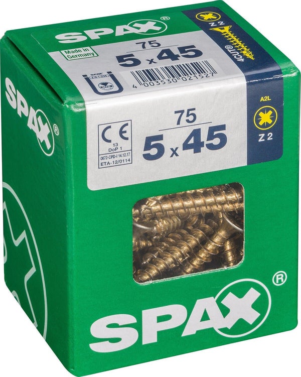 Lot De 75 Vis Acier Tête Fraisée Pozidriv Spax, Diam.5 Mm X L.45 Mm