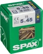 Lot De 75 Vis Acier Tête Fraisée Pozidriv Spax, Diam.5 Mm X L.45 Mm