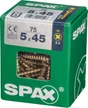Lot De 75 Vis Acier Tête Fraisée Pozidriv Spax, Diam.5 Mm X L.45 Mm