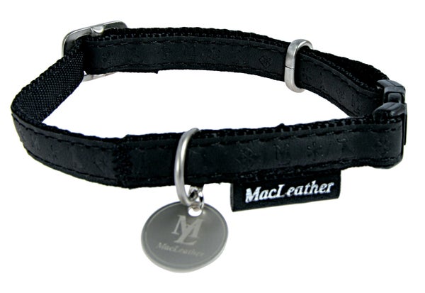 Collier chien réglable mc leather 20mm noir