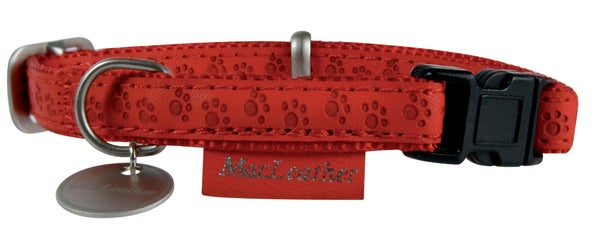 Collier chien réglable mc leather 20mm rouge