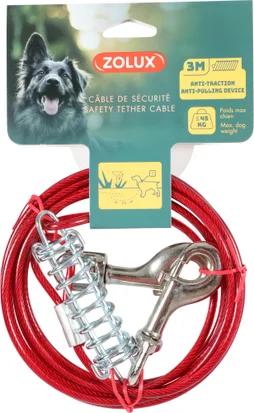 Câble de securite chien avec ressort 3 m