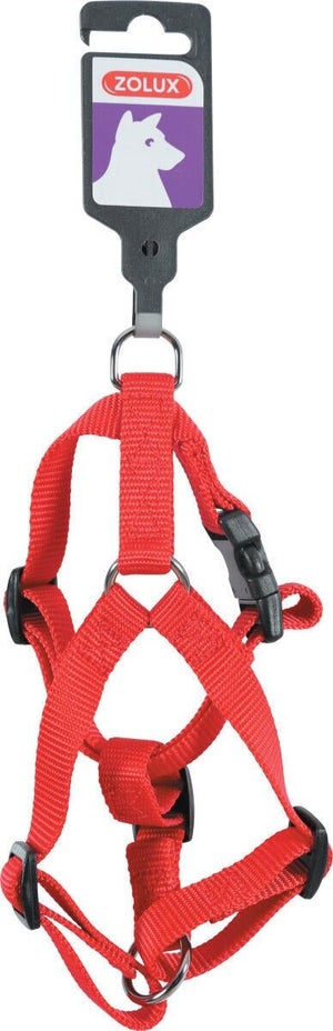 Harnais chien réglable nylon 30/45 cm rouge