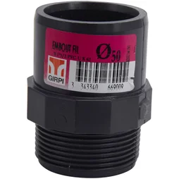 Manchon à coller M 40x49 pour tube en PVC D40 et D50 