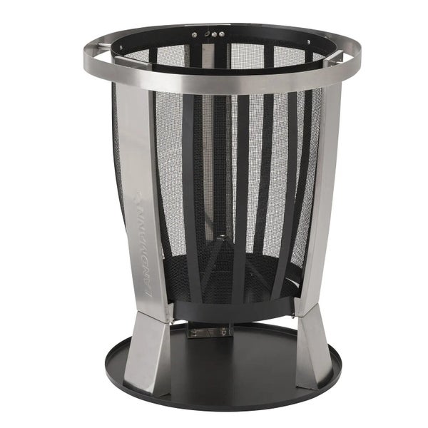 Brasero avec buches de bois LANDMANN Design, noir