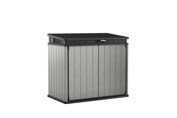 Coffre de jardin résine Elite store gris et noir, 1200 l
