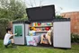 Coffre de jardin résine Elite store gris et noir, 1200 l