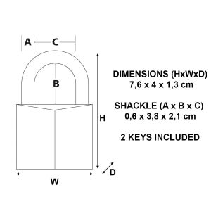 Cadenas À Clé Master Lock Laiton, L.40 Mm