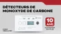 Detecteur de monoxyde de carbone KIDDE 10lldco-k797, 10 ans