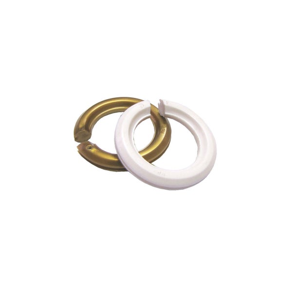 Lot De 2 Bagues Abat-Jour B22 / E14 Tibelec, Plastique, Or Et Blanc